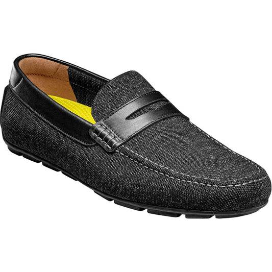 Florsheim Motor Black Knit Moc Toe Penny Driver Men's Shoes