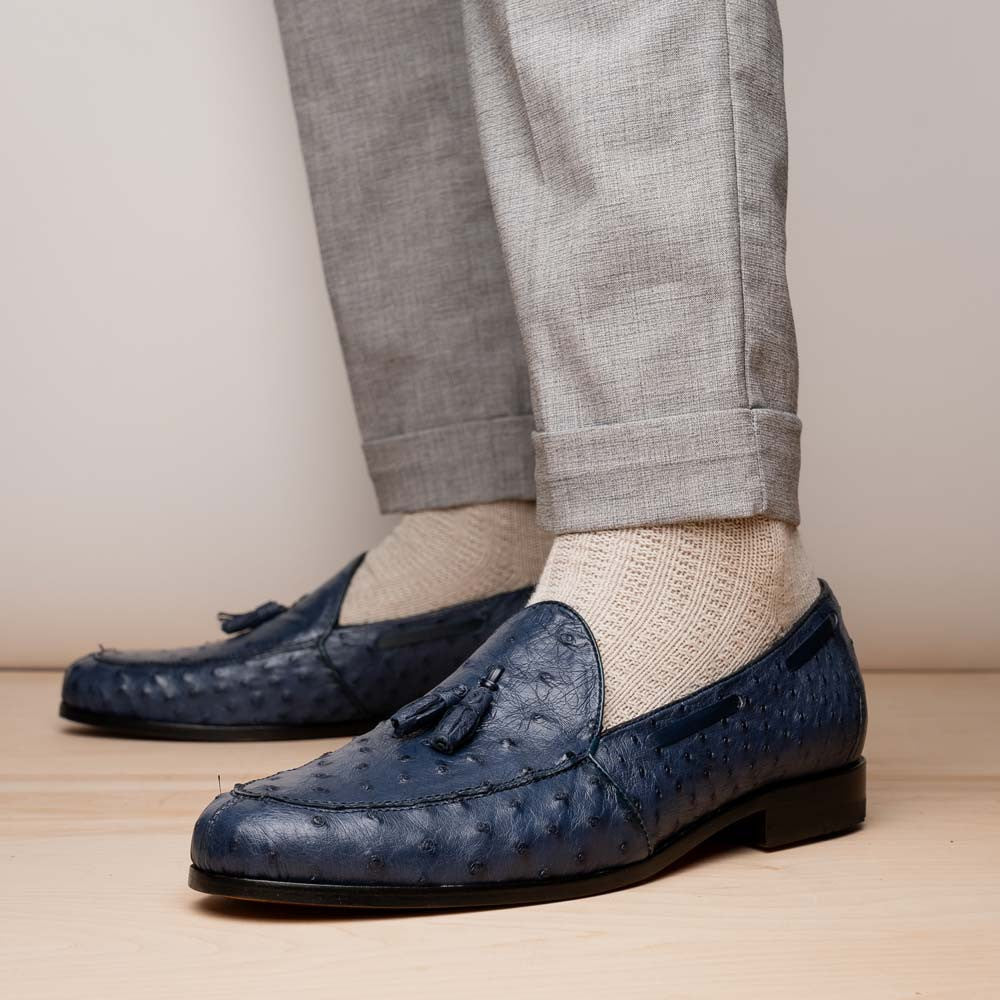 Marco Di Milano Aubiere Navy Ostrich Loafers