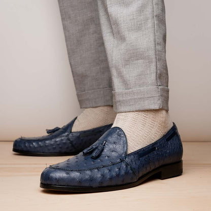 Marco Di Milano Aubiere Navy Ostrich Loafers