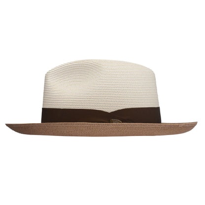 Dobbs Toledo Milan Straw Hat in Beige/Cognac