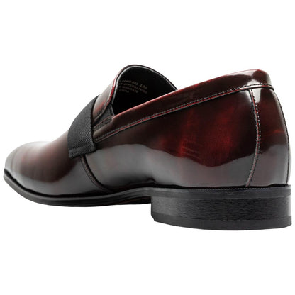 Florsheim Men's Hi Gloss Patent Leather Strap Burgundy Loafer Tux