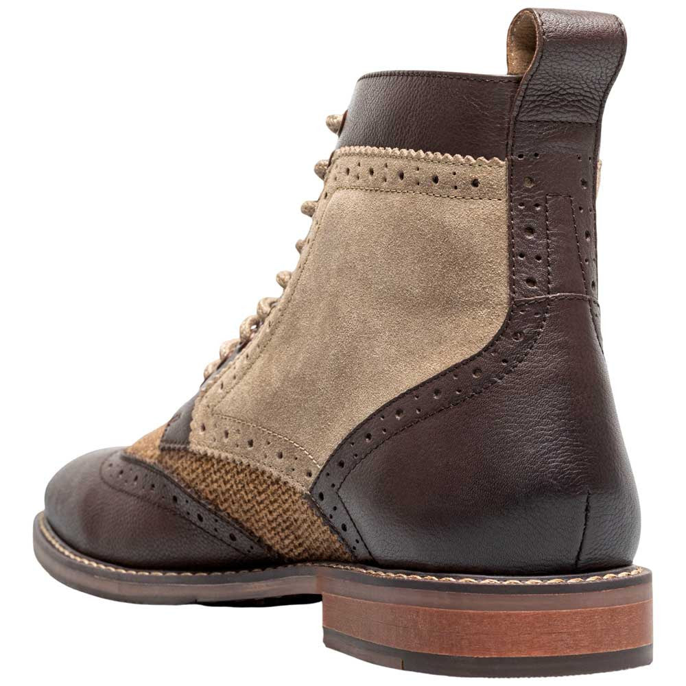 Stacy Adams Finnegan Wingtip Lace-Up Boot - Brown Tumbled