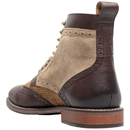 Stacy Adams Finnegan Wingtip Lace-Up Boot - Brown Tumbled
