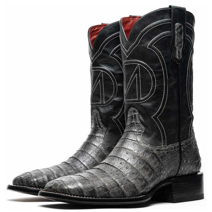 Tucson Genuine Caiman Belly Skin Stone Gray Cowboy Boot | Marco Di Milano Western Boots