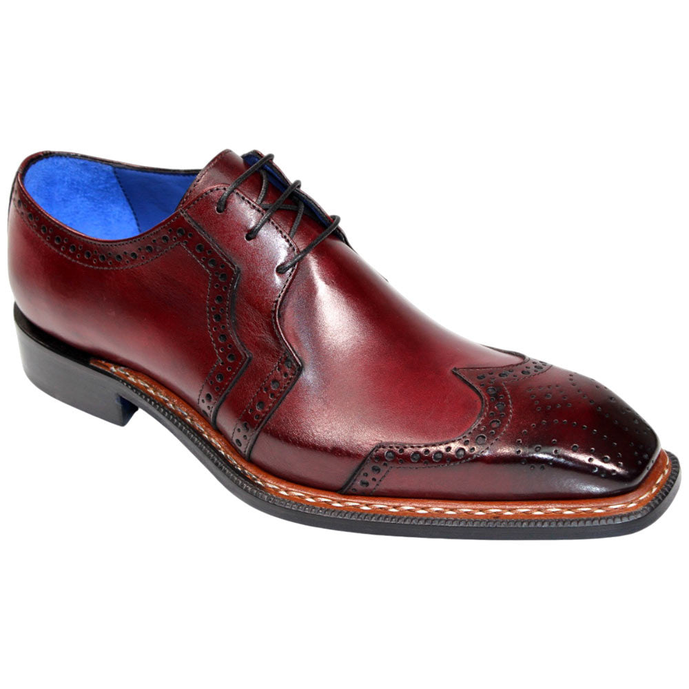 EMILIO FRANCO Marco Burgundy Calf-Skin Leather Oxfords Shoes