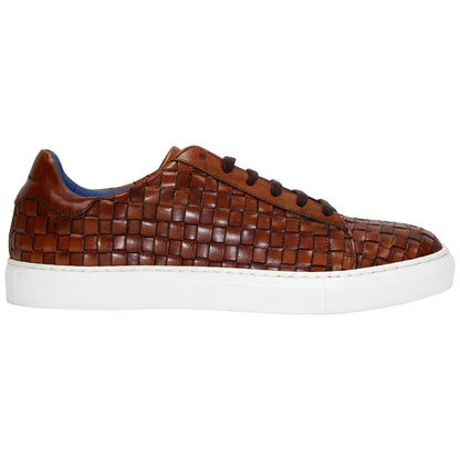 Tropea Cognac Calf-Skin Basket Weave | Emilio Franco Casual Dress Shoes for Men