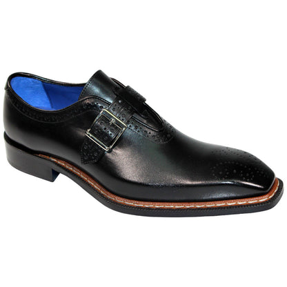 EMILIO FRANCO Filippo Black Calf-Skin Leather Monkstraps Shoes