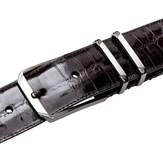 Mezlan Men's Genuine Crocodile Belt in Brown