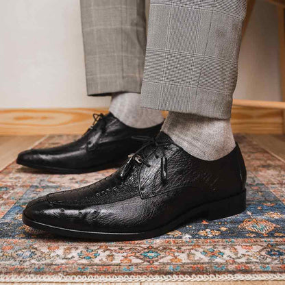 Andretti Black Men’s Genuine Ostrich Leg Dress Derby | Marco Di Milano