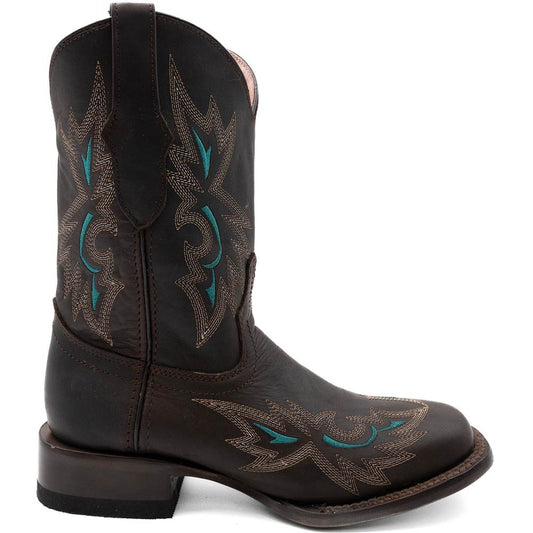 Ferrini Women’s Betsy Nicotine Square Toe Leather Cowboy Boots