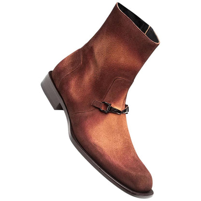 Mezlan Mystic Suede Ornament Boot - Men's Sport Asymmetric Ankle Dress Boot