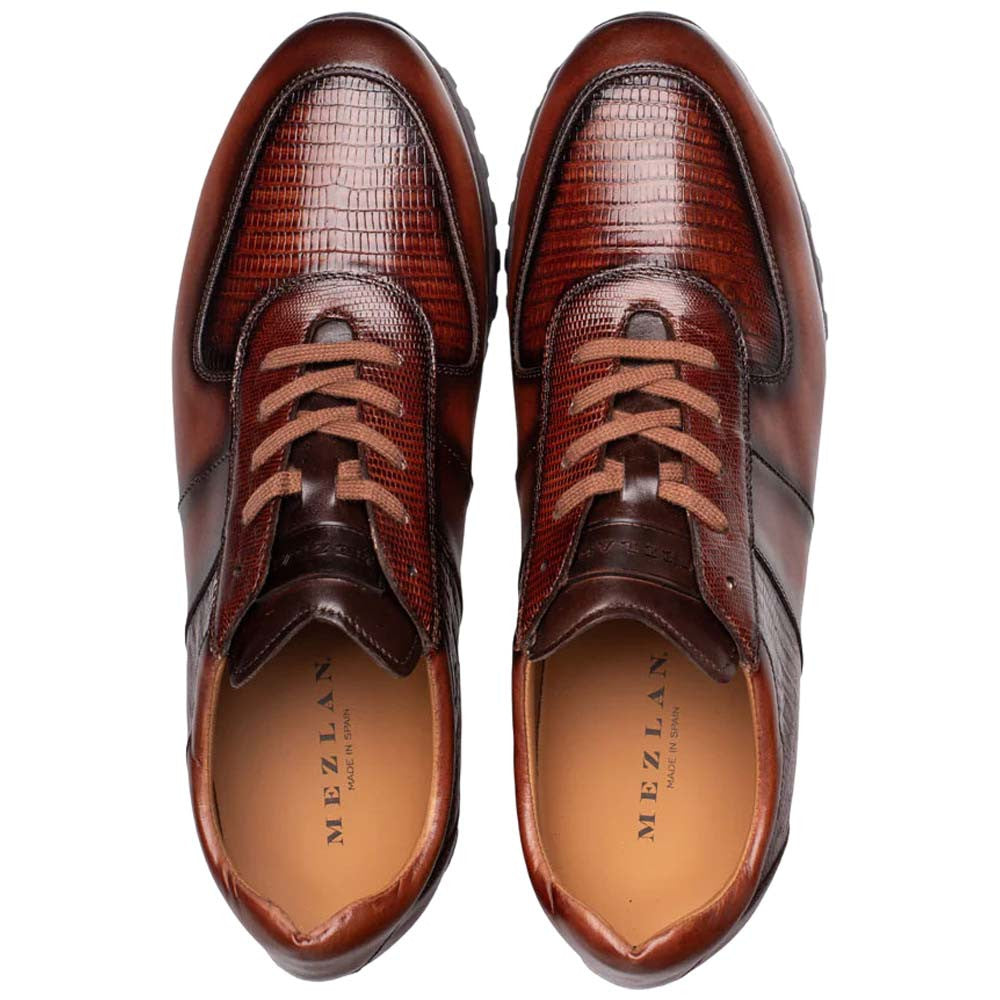Mezlan Greenwich Genuine Lizard Skin Fashion Tan Sneaker