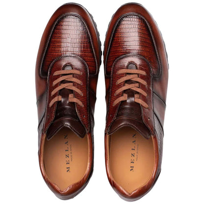 Mezlan Greenwich Genuine Lizard Skin Fashion Tan Sneaker