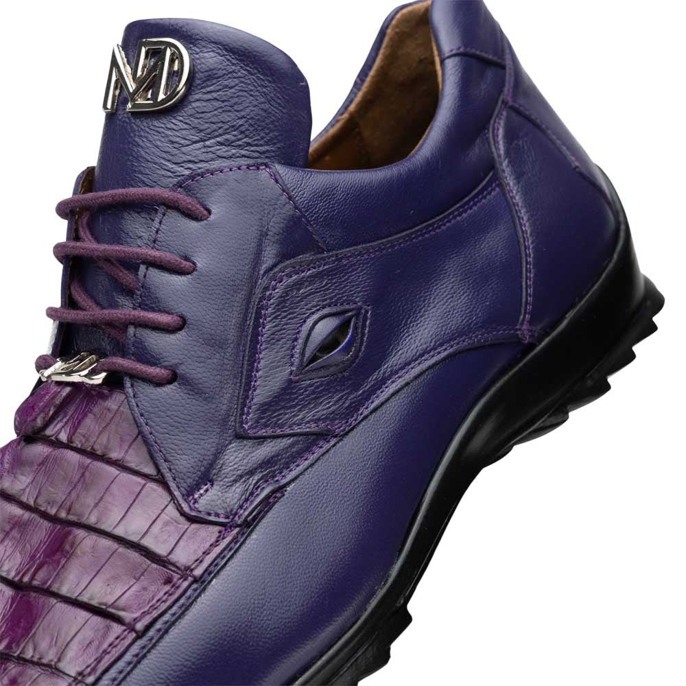 Marco Di Milano Udine Genuine Hornback Caiman & Calf Leather Sneaker – Purple