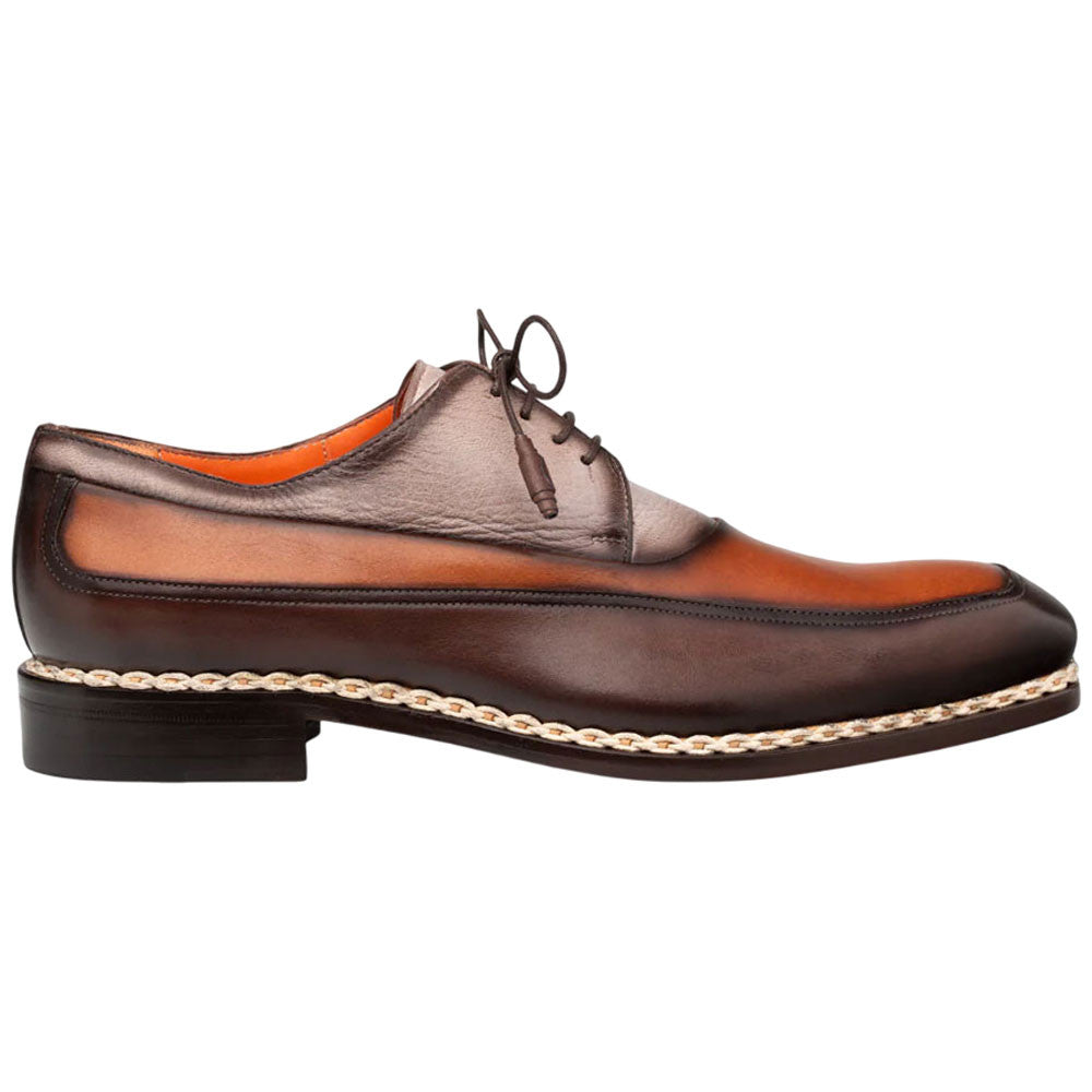 Bowery Calfskin/Deerskin Chocolate Multi Derby | Mezlan of Spain Dress Shoes for Men