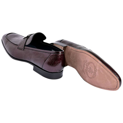 Corrente Burgundy Vita Calfskin H Buckle Loafer for Men