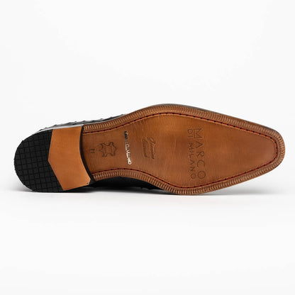 Marco Di Milano Criss Oxford Black Ostrich Shoes