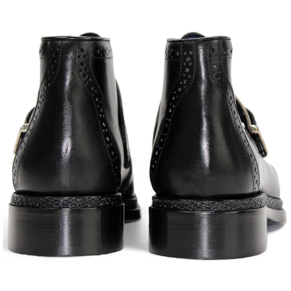 EMILIO FRANCO Aldo Black Leather Buckle Boots