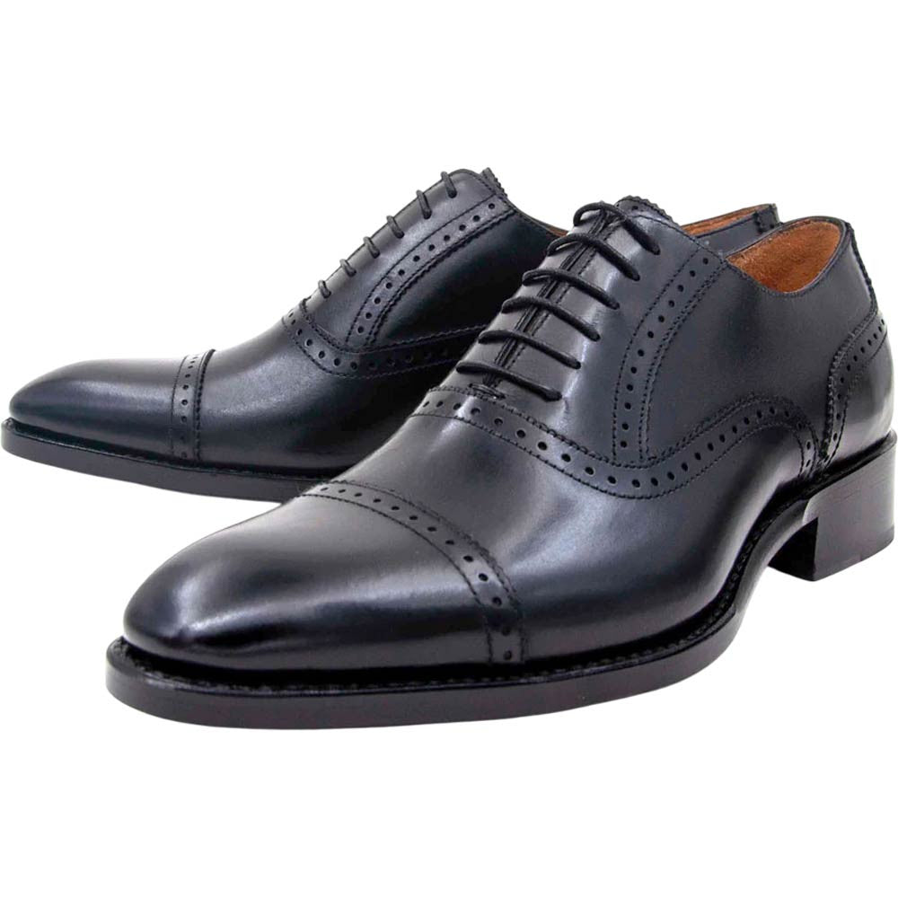 Ugo Vasare Jonathan Black High Heel Cap Toe Shoes