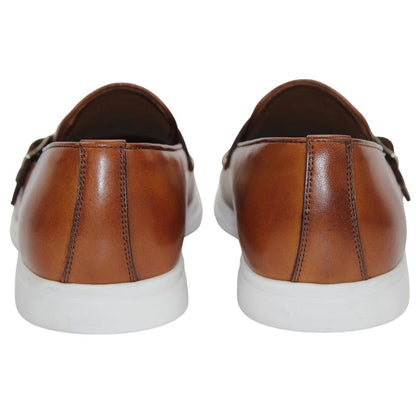 Duca Men's Rimini Cognac Italian Calf Leather Slip-On Loafer