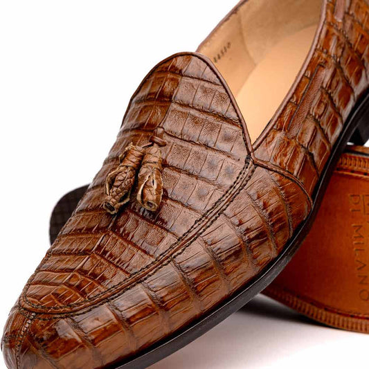 Bianchi Bay Apache Genuine Caiman Crocodile Tassel Loafers | MARCO DI MILANO