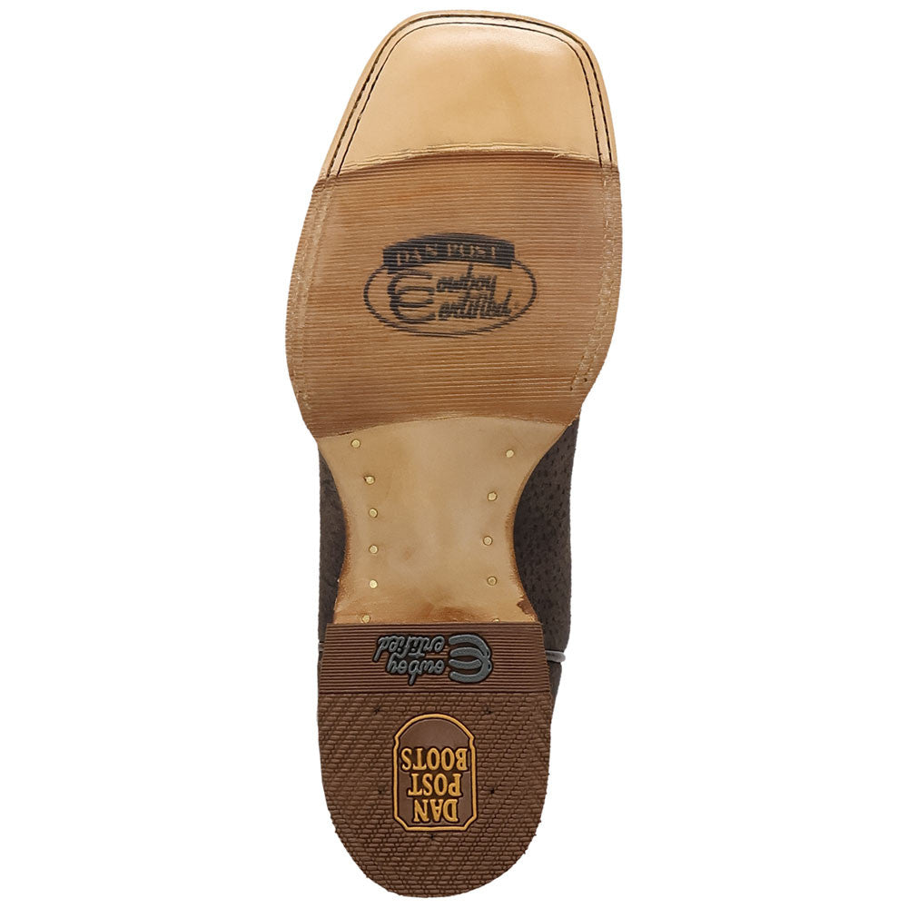 Dan Post Boar’s Run Charcoal Wild Boar Skin Square Toe Western Cowboy Boots