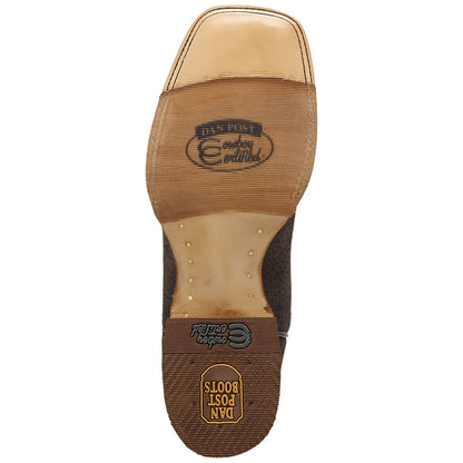 Dan Post Boar’s Run Charcoal Wild Boar Skin Square Toe Western Cowboy Boots