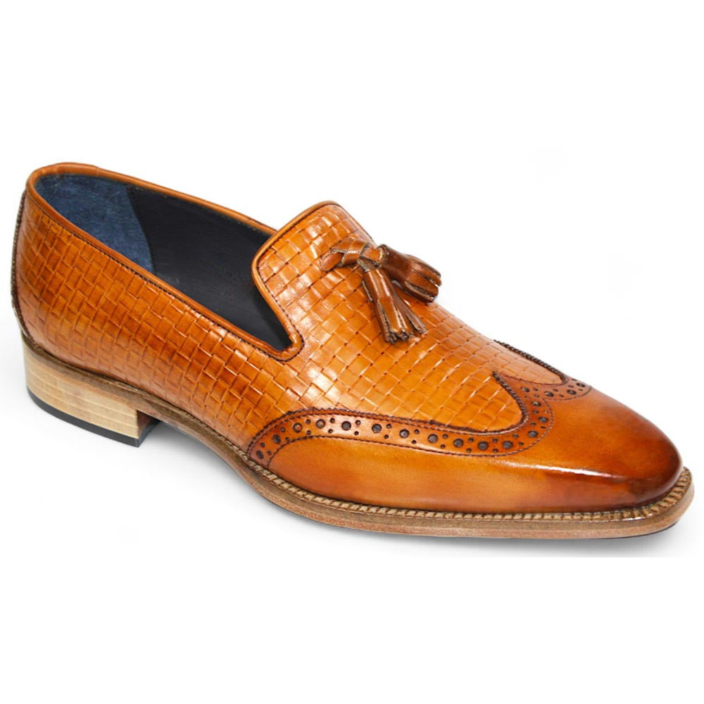 Duca Cosenza Men's Cognac Calf-Skin Leather Loafers