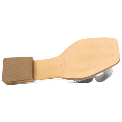 Lady Couture Women's Blossom Beige Leather Slide Sandals