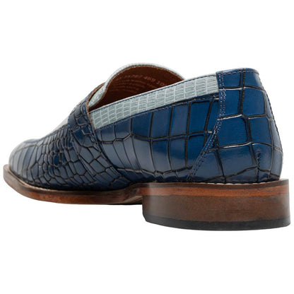 Stacy Adams Rubiano Moc Toe Buckle Strap Slip-On - Dark Blue Multi