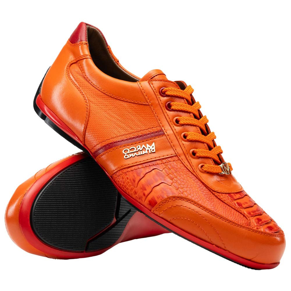 Marco Di Milano Portofino Ostrich Leg & Calf Sneaker - Orange