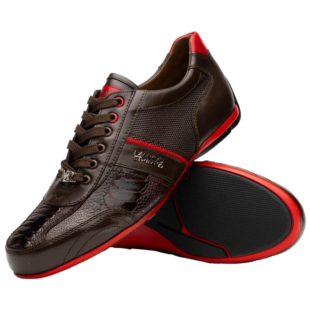 Marco Di Milano Portofino Ostrich Leg Sneaker - Brown