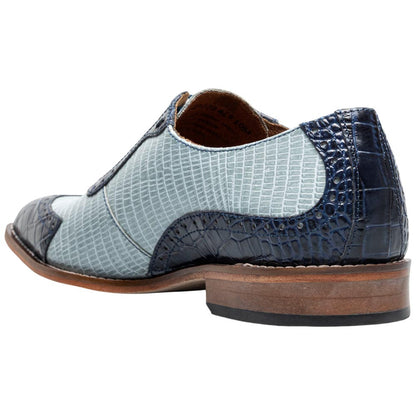 Stacy Adams Tarango Modified Cap Toe Dark Blue Multi Oxford Shoes for Men