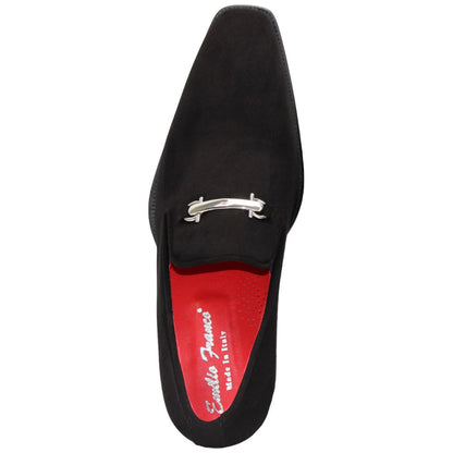 Francesco Black Suede Leather Loafers | Emilio Franco Dress Loafers for Men
