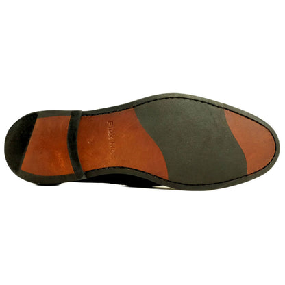 Alan Payne Miami Black Suede Leather Moc Toe Dress Loafers