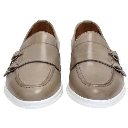 Duca Men's Rimini Beige Italian Calf Leather Slip-On Loafer