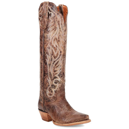 Dan Post Rustic Ridge Brown Leather Zipper Snip Toe Western Cowgirl Boots