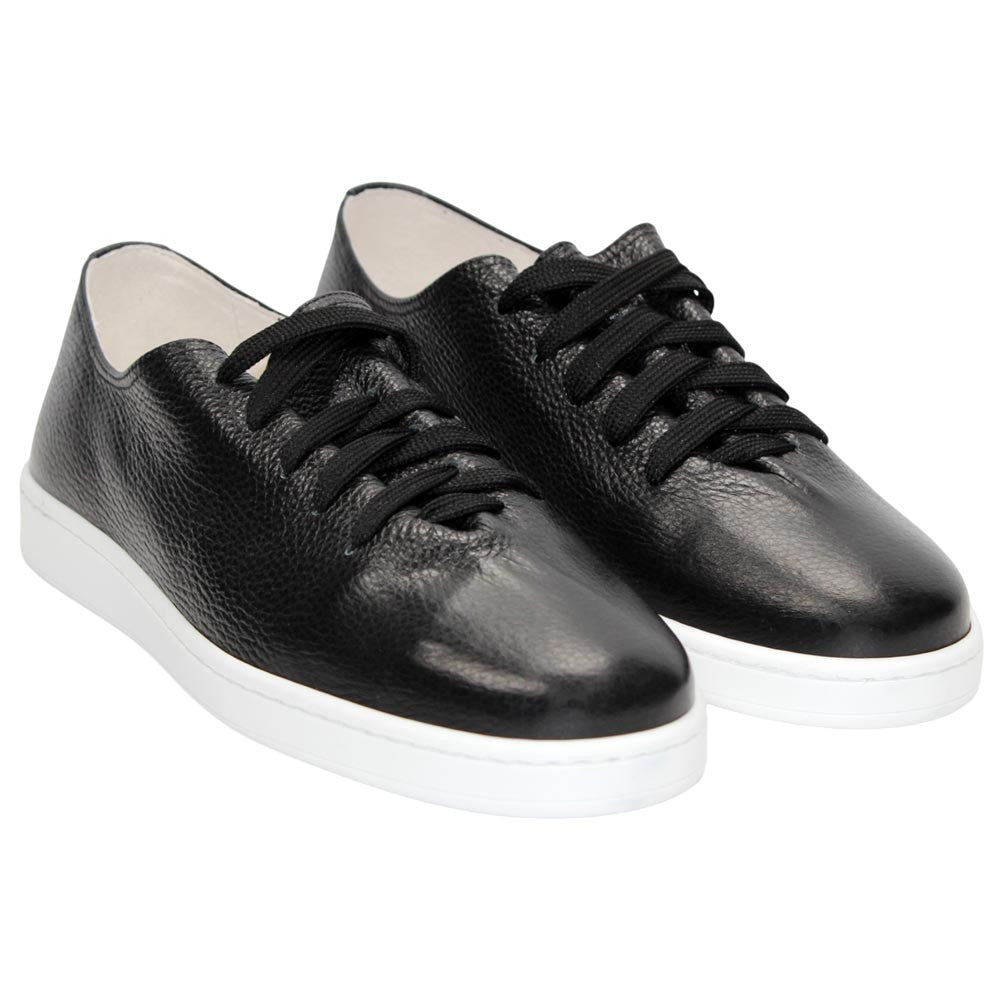 DUCA Max Black Men's Italian Leather Luxury Sneakers