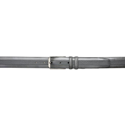 Mezlan Men's Hi-Shine Cordovan & Deerskin Belt in Grey