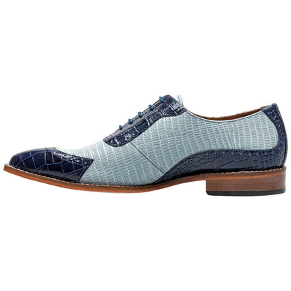Stacy Adams Tarango Modified Cap Toe Dark Blue Multi Oxford Shoes for Men