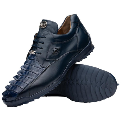 Marco Di Milano Udine Genuine Hornback Caiman & Calf Leather Sneaker – Navy