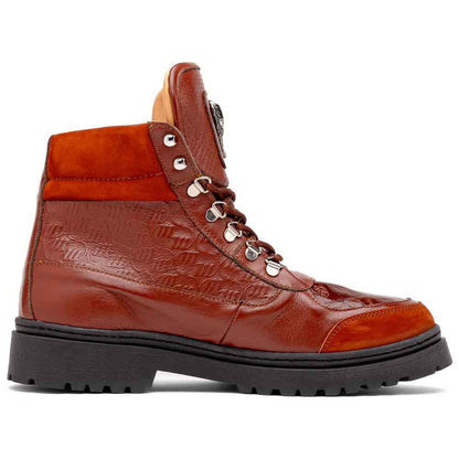 Mauri Men's Renegade Gold Baby Crocodile Skin and Nappa Baby Boots