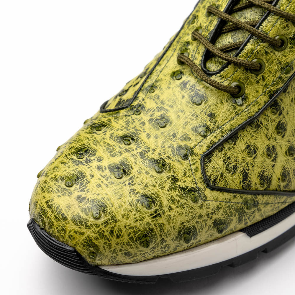 Marco Di Milano Scanno Antique Green Ostrich Fashion Sneakers