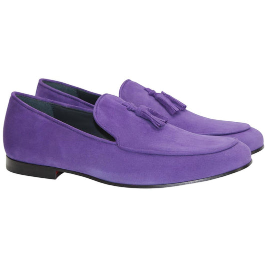 Anzio Purple Suede Dress Slip On | Duca Dress Loafers for Men
