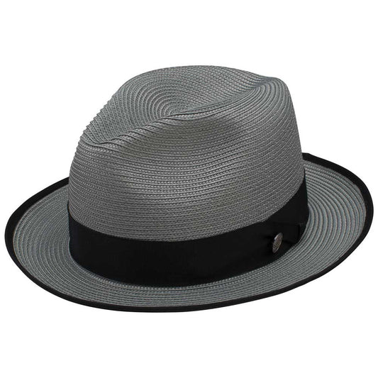 Stetson Latte Gray Florentine Milan Firm Finish Straw Hat