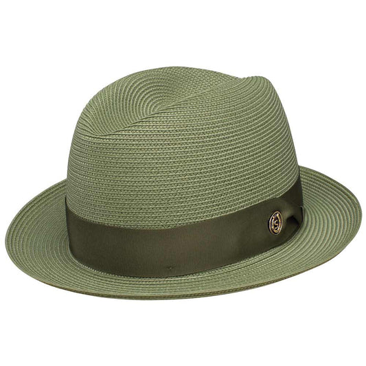 Stetson Parker Olive Florentine Milan Synthetic Straw Dress Hat