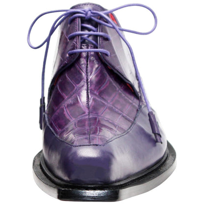 Fennix Frank Men's Purple Calf Leather/Alligator Exotic Oxfords Shoes