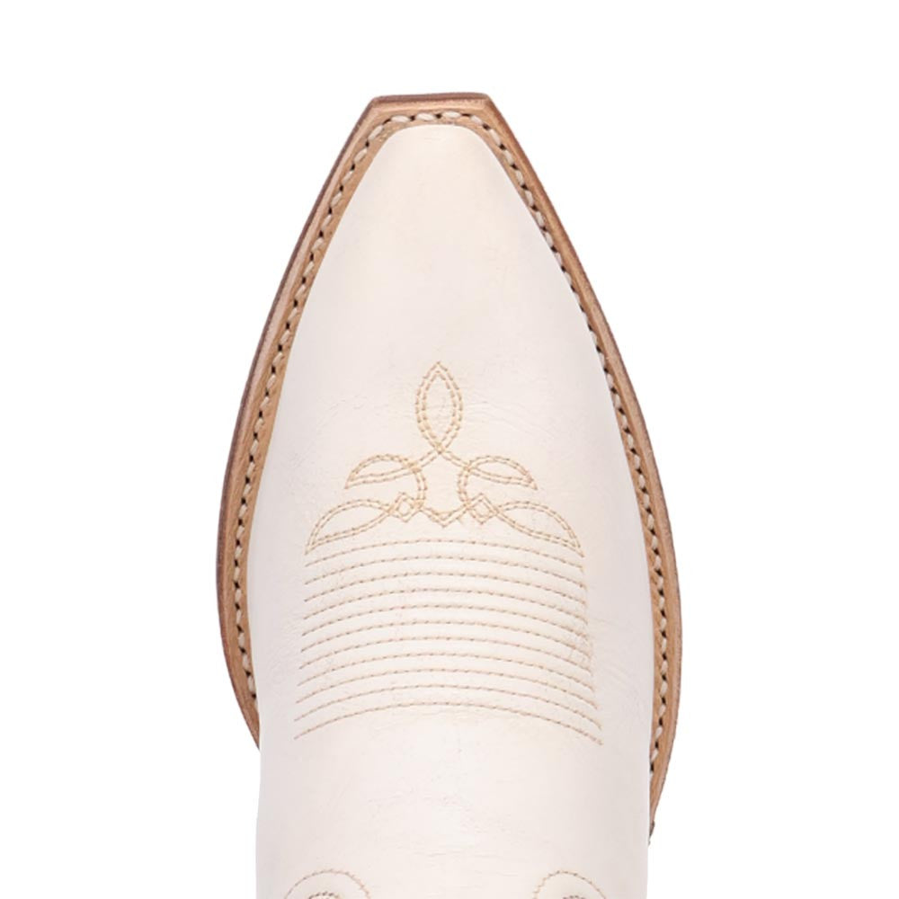 Laredo Serenade Women's White Leather Western Boot - Star Stitch Snip Toe Cowgirl Boot