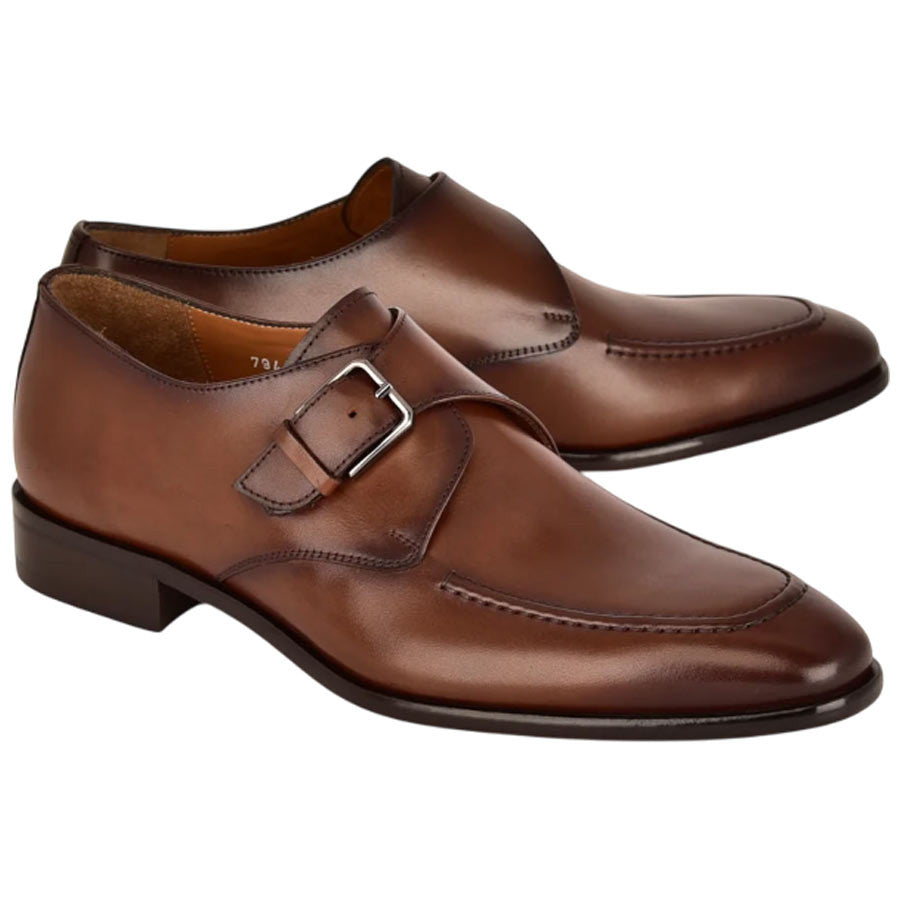 Corrente Men’s Brown Monk Strap Cap Toe Premium Leather Shoes