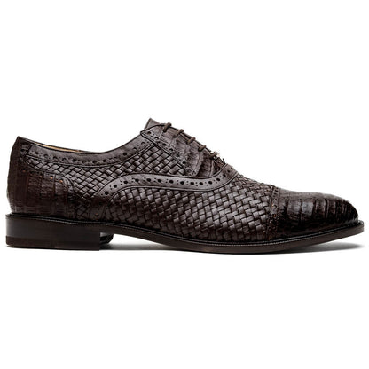 John Woven calfskin Genuine Caiman Crocodile Cap Toe Oxford | MARCO DI MILANO